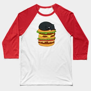 Burger Cat - black Baseball T-Shirt